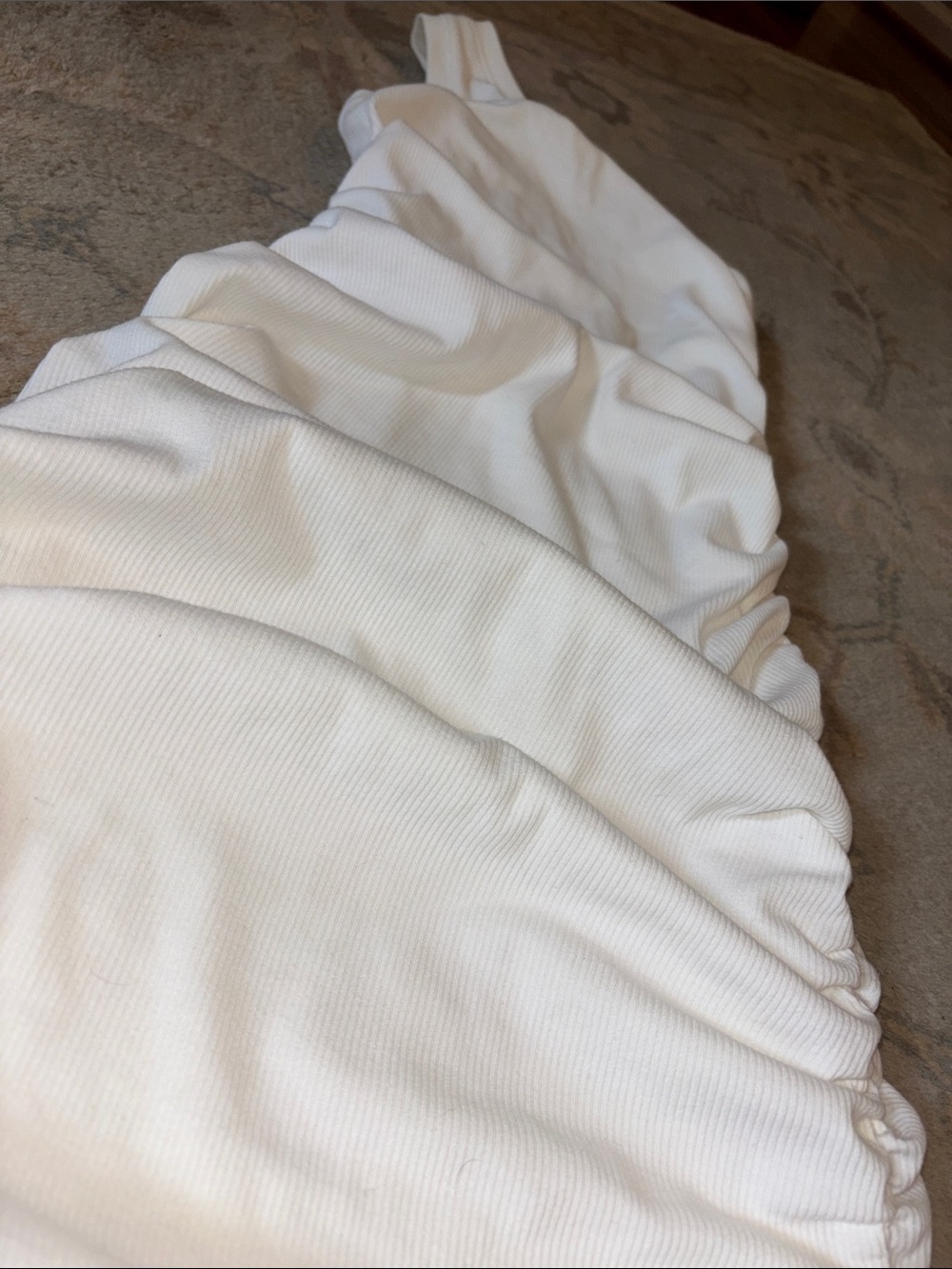Lulu's White One-Shoulder Ruched Mini Dress - Picture 3 of 3